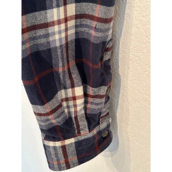 Carhartt Loose Fit Heavy Flannel Shirt XL Tall Raw Bottom Edge Distressed - Picture 6 of 16